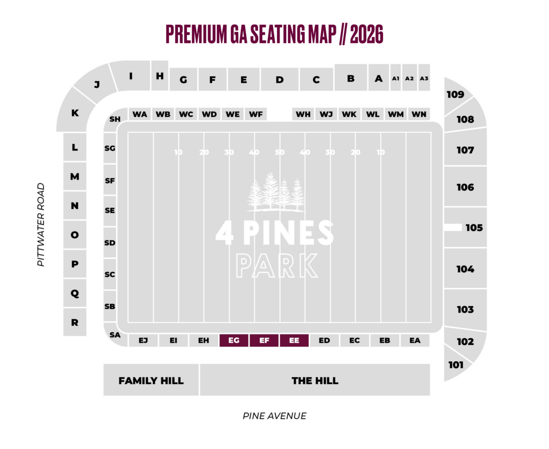 2026 Premium GA Seating Map