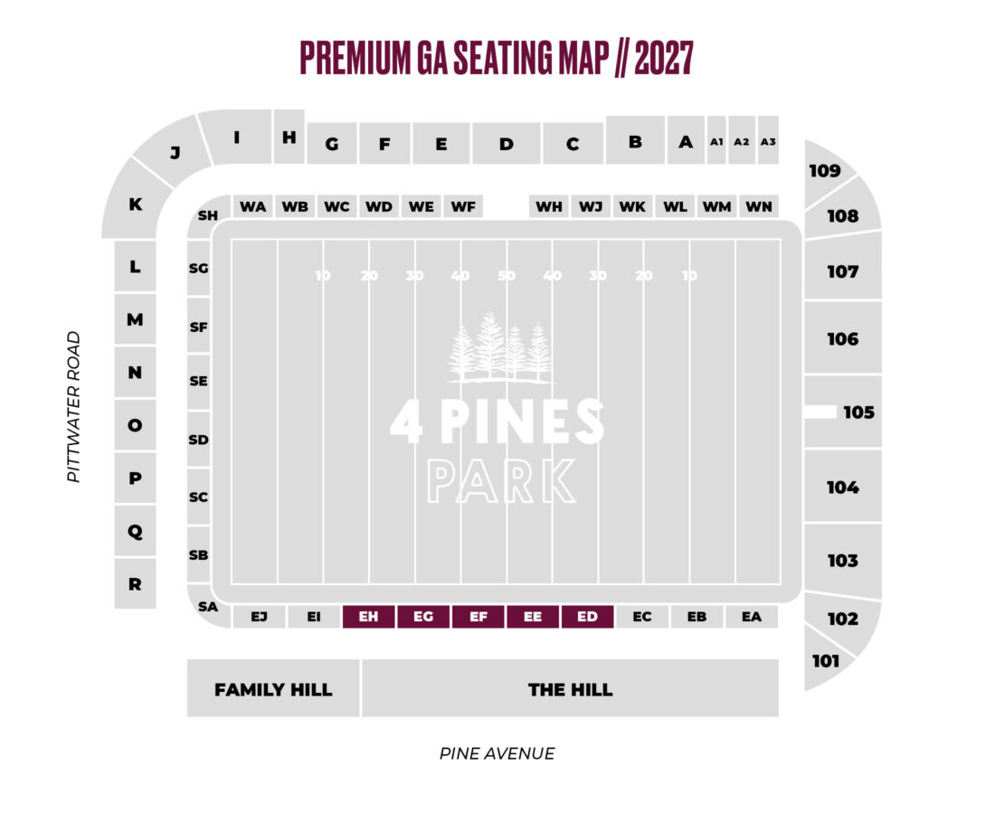 2027 Premium GA Seating Map